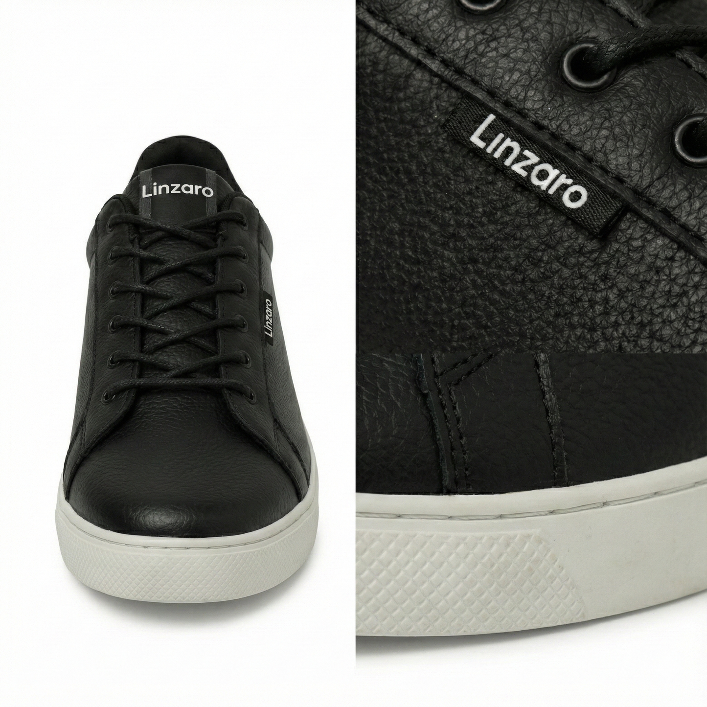 Linzaro Sneaker en Cuir Grainé – Noir