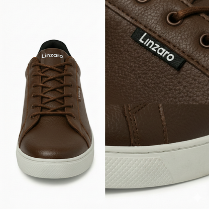 Linzaro Sneaker en Cuir Grainé – Marron