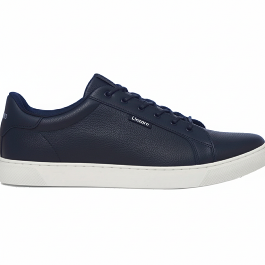 Linzaro Sneaker en Cuir Grainé – Bleu Marine