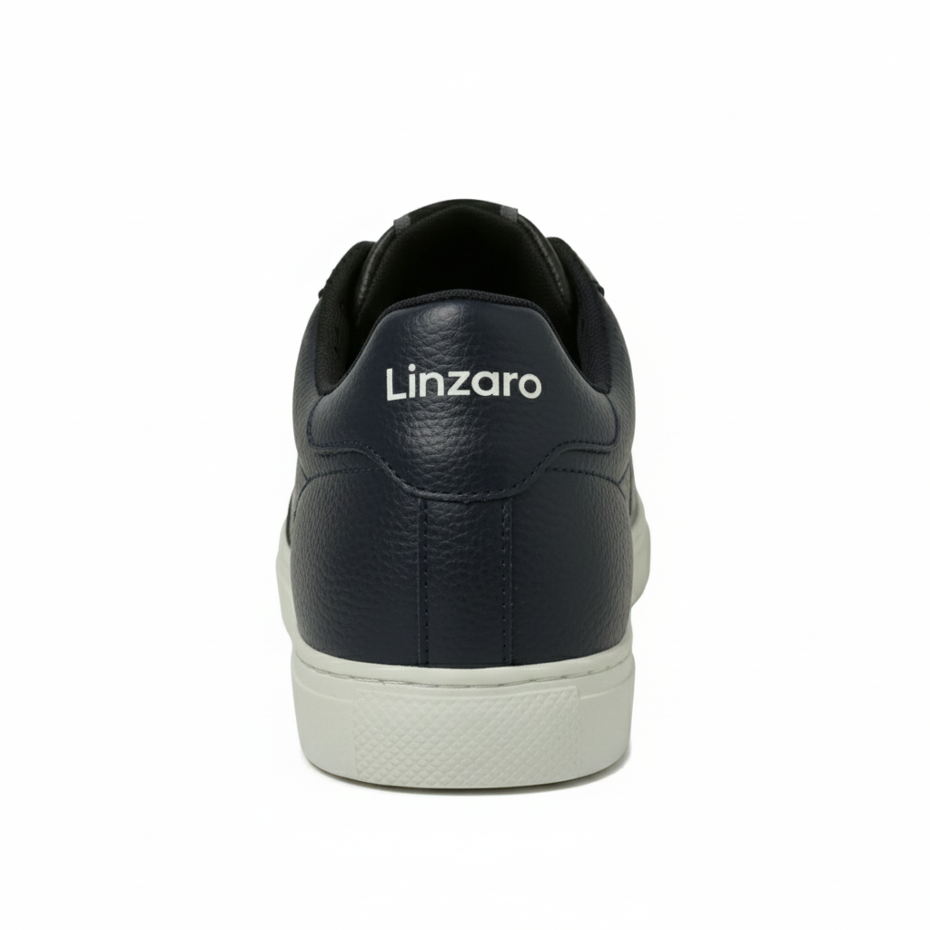 Linzaro Sneaker en Cuir Grainé – Bleu Marine