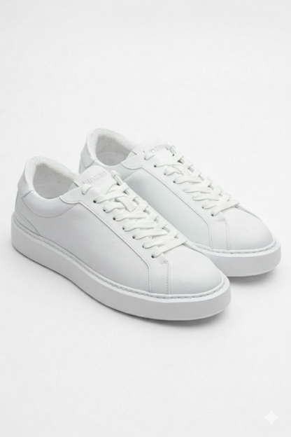 Linzaro Sneaker en Cuir Pleine Fleur – Blanc