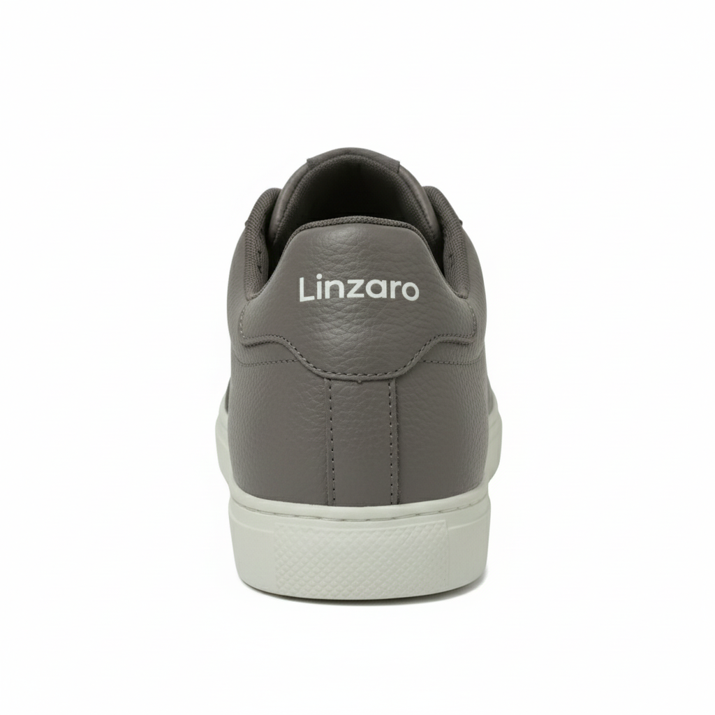 Linzaro Sneaker en Cuir Grainé – Gris Taupe