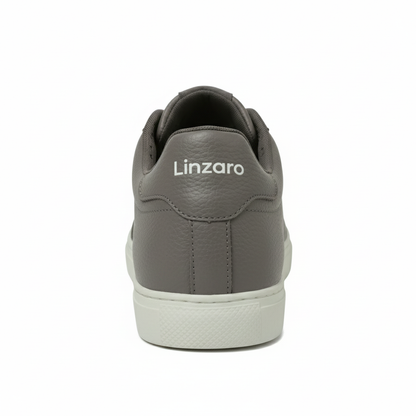 Linzaro Sneaker en Cuir Grainé – Gris Taupe