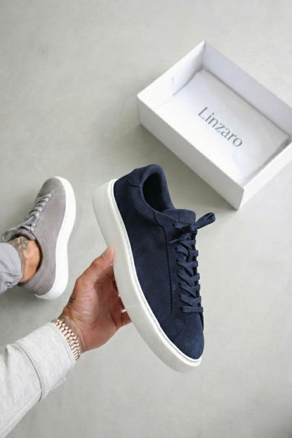 Linzaro Sneaker en Suède Premium – Bleu Marine