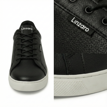 Linzaro Sneaker en Cuir Grainé – Noir