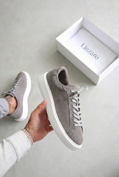 Linzaro Sneaker en Suède Premium – Gris Foncé