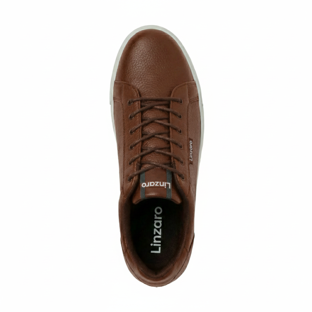 Linzaro Sneaker en Cuir Grainé – Marron