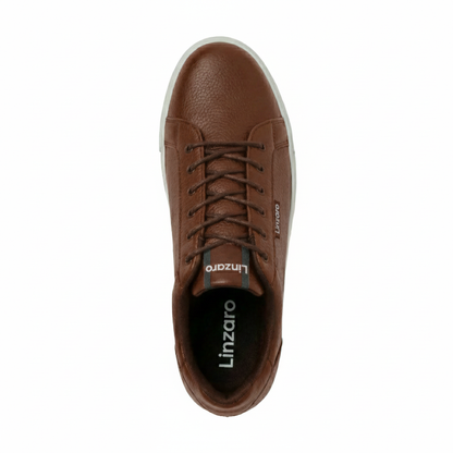 Linzaro Sneaker en Cuir Grainé – Marron
